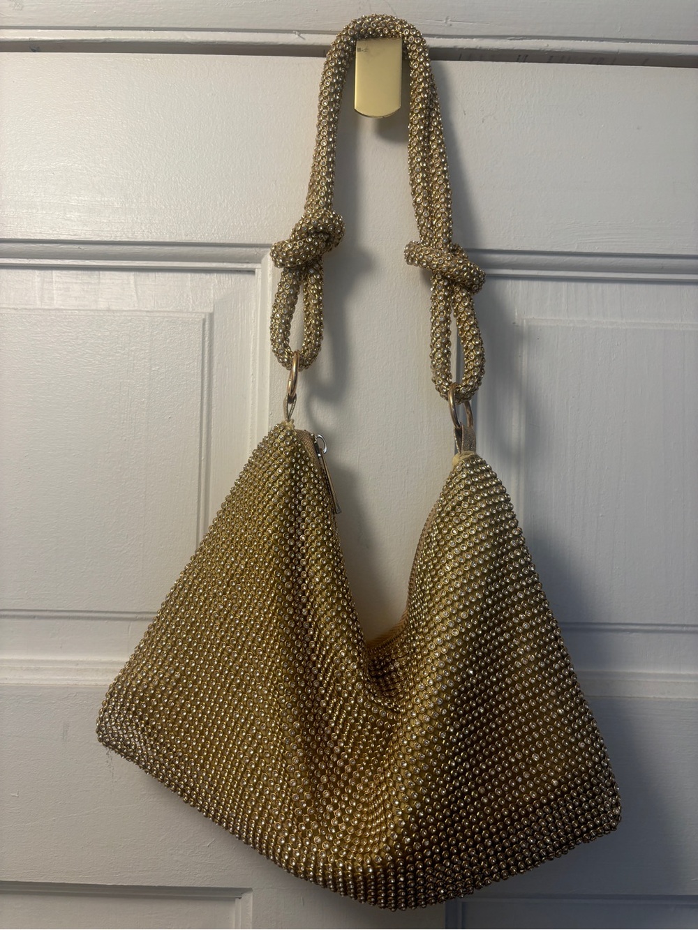 Gold Beaded Shoulder Bag – Elegant Women's Evening Bag